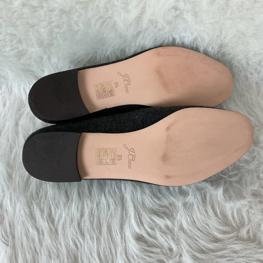 J. Crew Gray Janie Jewel Convertible Smoking Slippers Loafers Mules 9.5